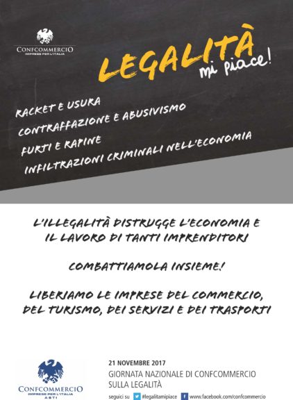 5^ edizione della Giornata di Confcommercio “Legalità, mi piace”