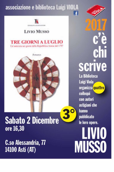 Livio Musso alla Biblioteca Viola per “C’è chi scrive”