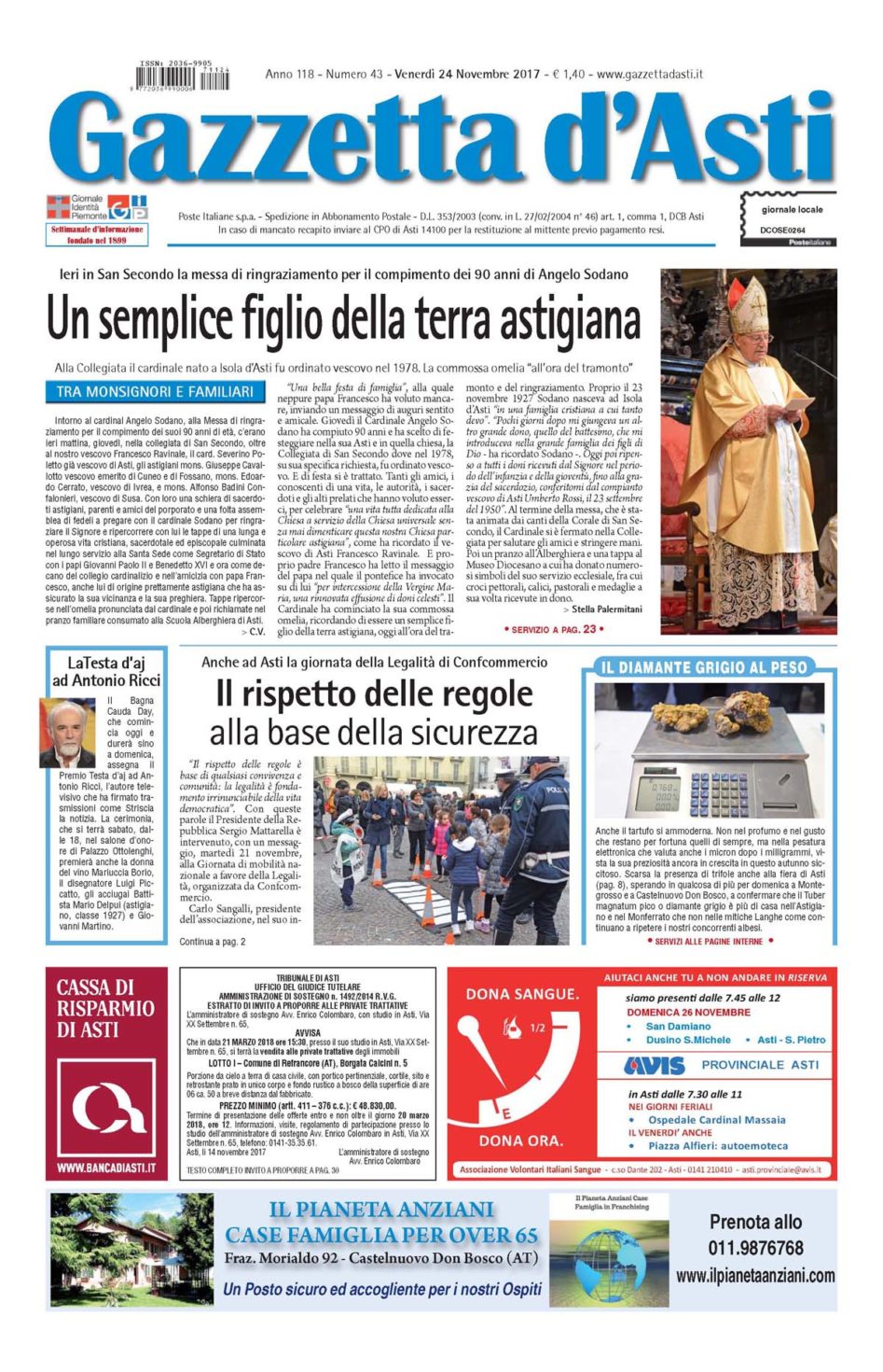 Prima pagina – 24 novembre 2017