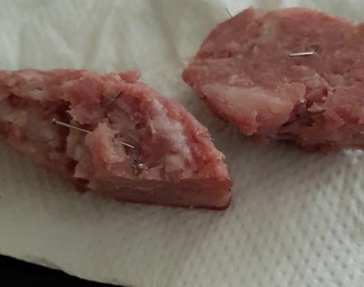 Esche di salame “chiodato” in via Scotti