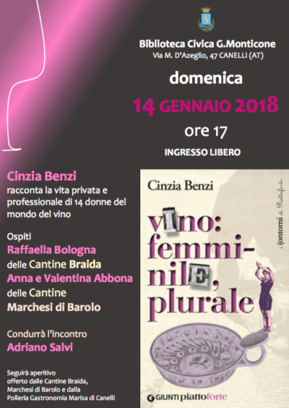 Si presenta il libro “Vino: femminile, plurale” a Canelli