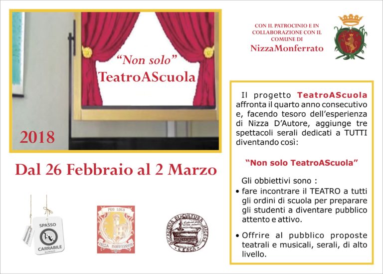 “Non solo teatro a scuola” a Nizza Monferrato