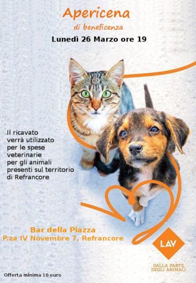 Lav Asti: un aperitivo veg per sostenere le spese veterinarie