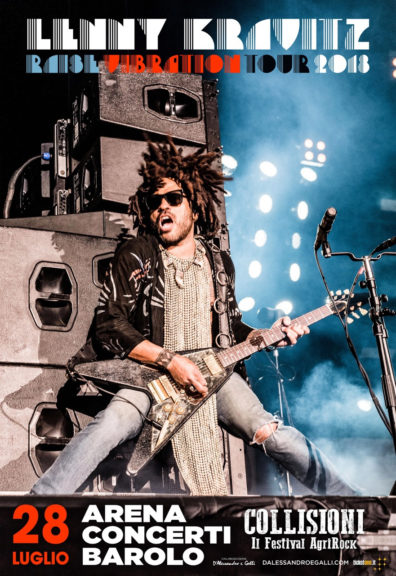 Lenny Kravitz a Barolo per Collisioni 2018. Mercoledì aprono le prevendite