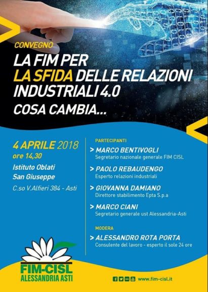 Tavola rotonda Fim Cisl Alessandria-Asti su “La sfida delle relazioni industriali 4.0”