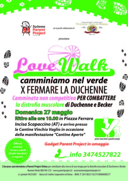 In arrivo la 3° edizione della Love Walk: una passeggiata per fermare la distrofia di Duchenne