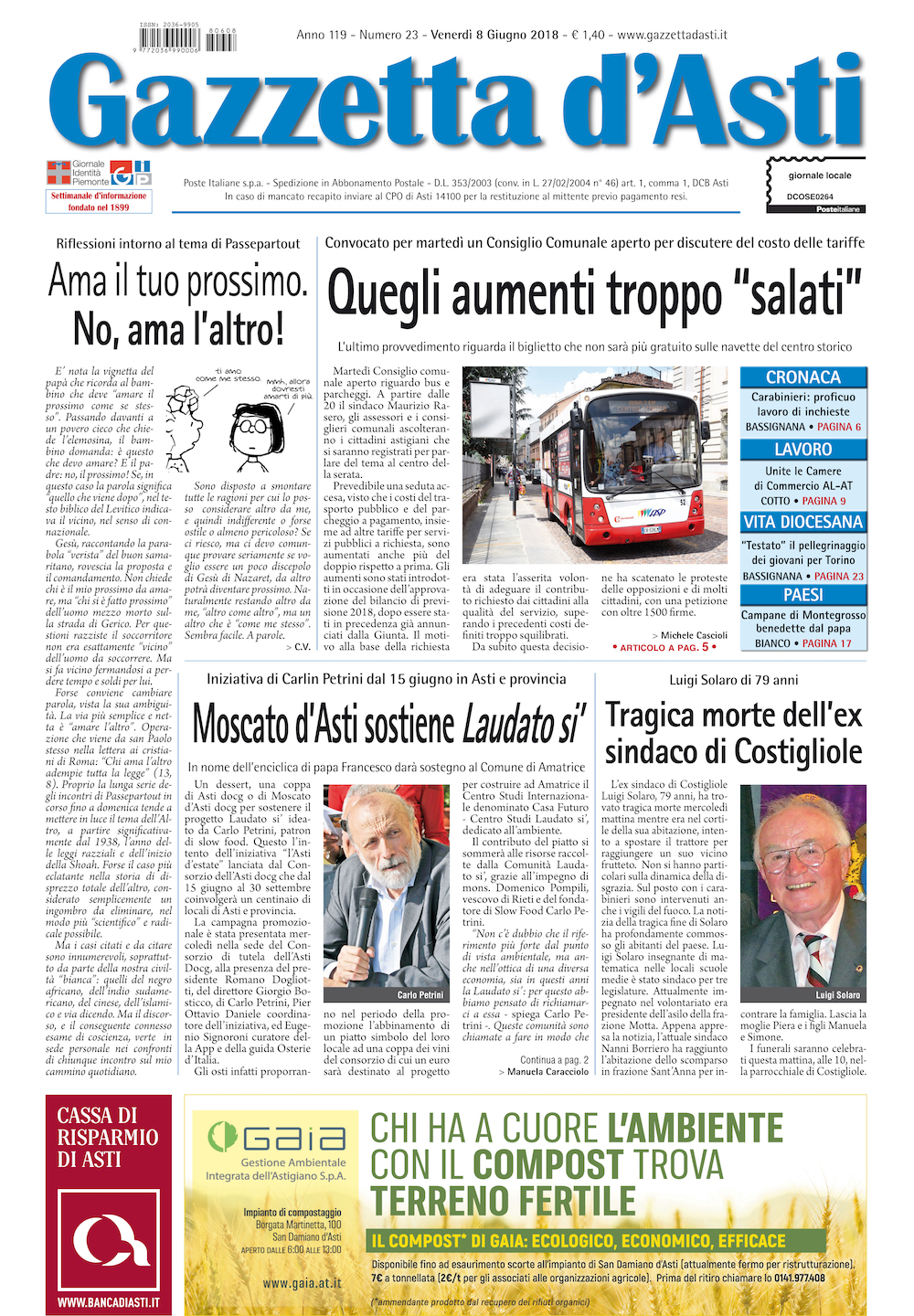 Prima pagina – 8 giugno 2018