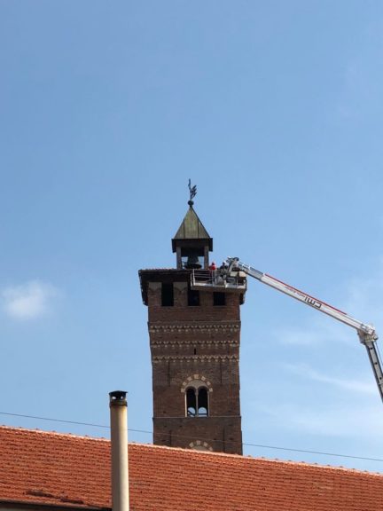 Asti, lavori sulla Torre Troyana dopo il nubifragio