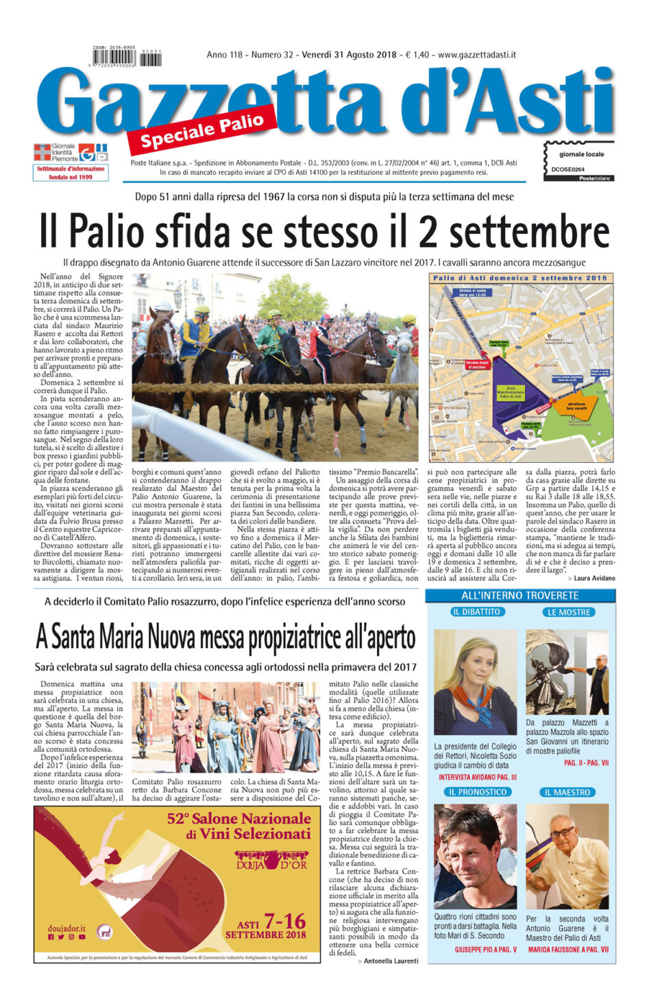 Prima pagina – 31 agosto 2018