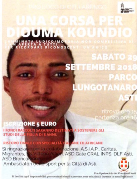 Un corsa per non dimenticare Diouma Koundio