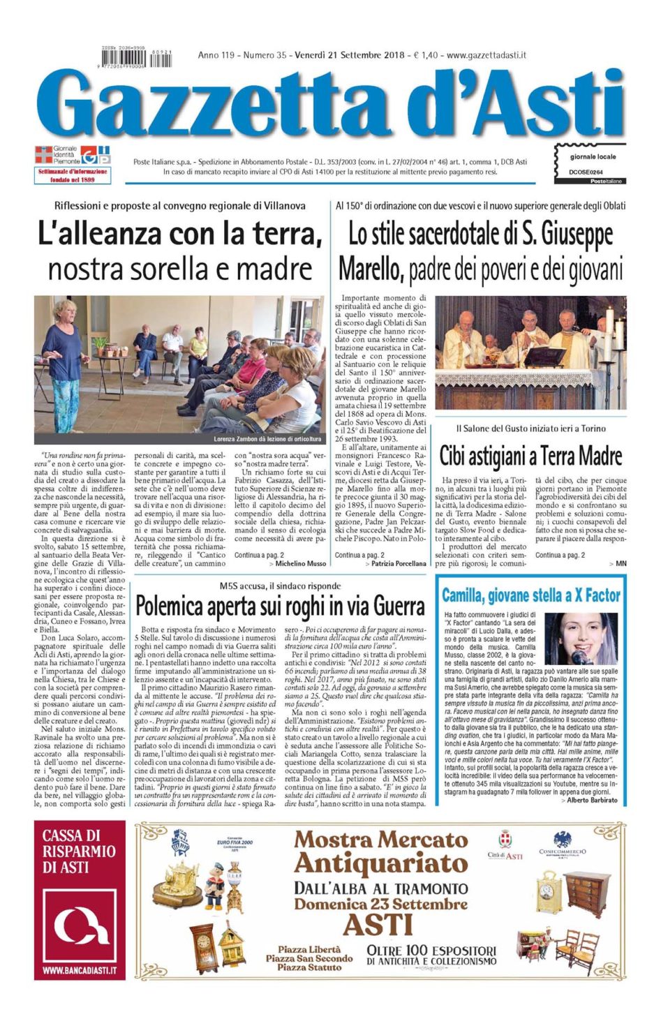 Prima pagina – 21 settembre 2018