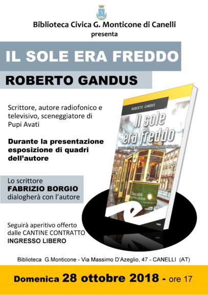 Roberto Gandus in biblioteca a Canelli