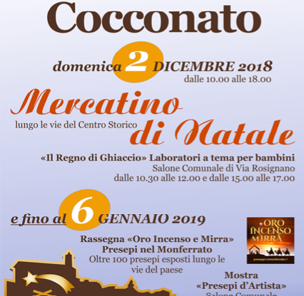 Oro incenso mirra – Presepi nel Monferrato domenica a Cocconato