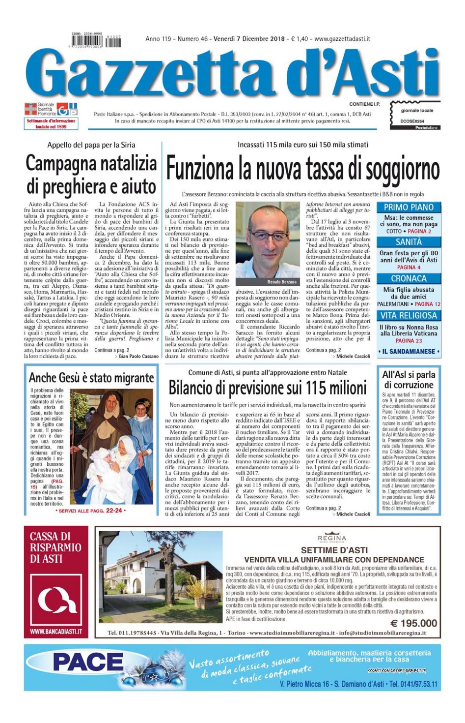 Prima pagina – 7 ottobre 2018