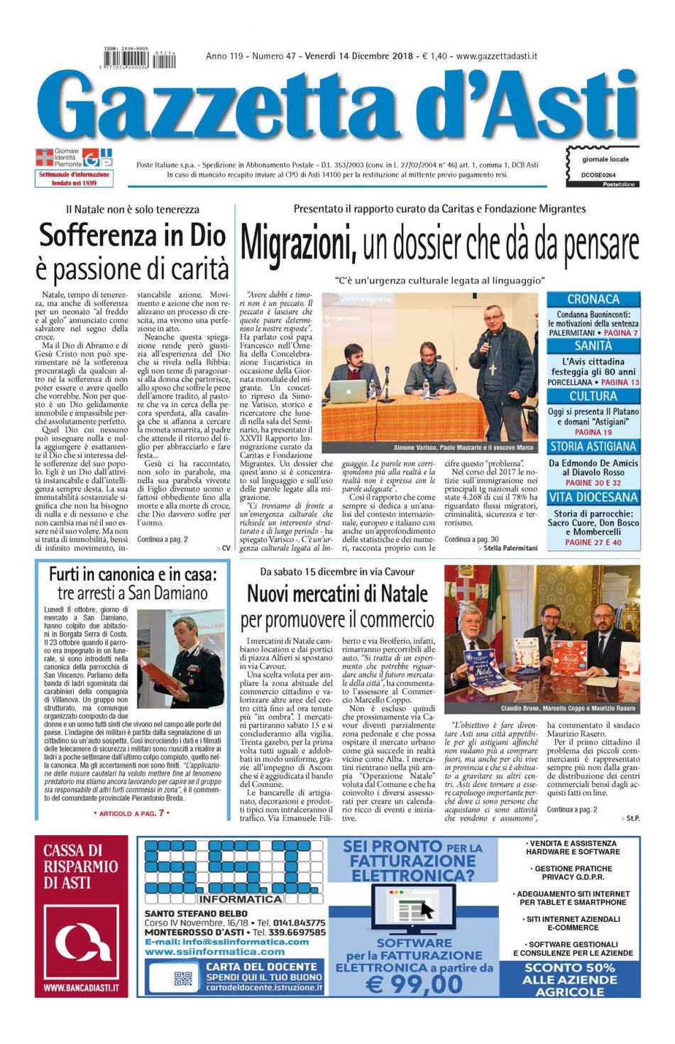 Prima pagina – 14 dicembre 2018