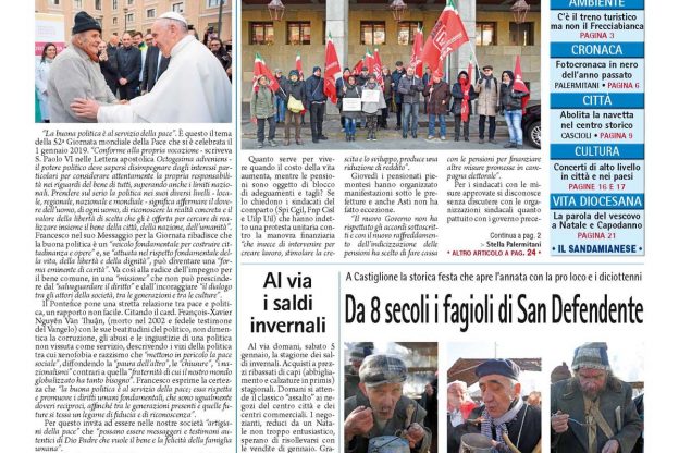Prima pagina – 4 gennaio 2019