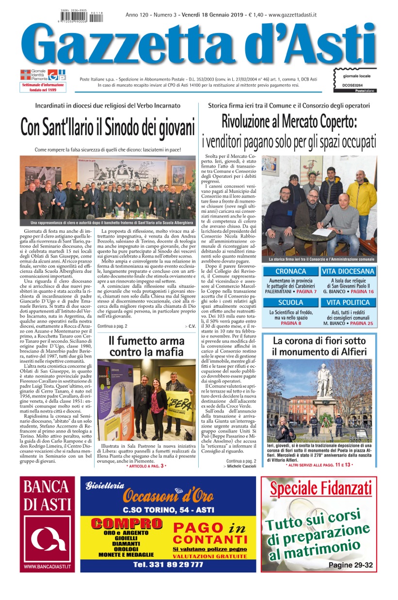 Prima pagina – 18 gennaio 2019