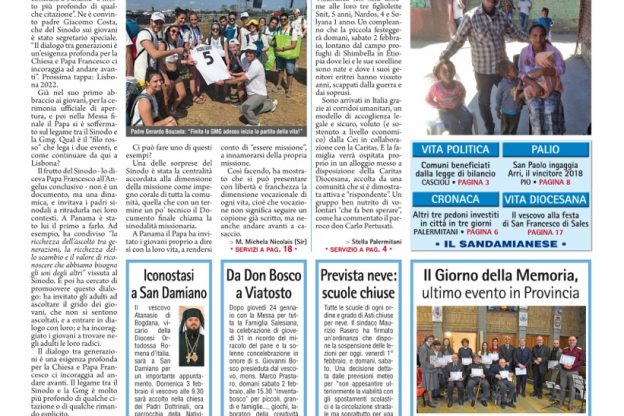 Prima pagina – 1° febbraio 2019