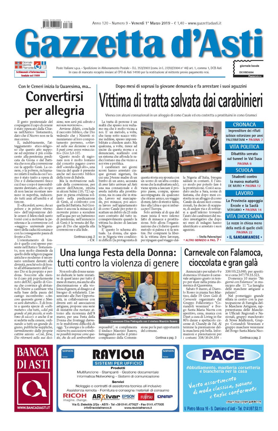 Prima pagina – 1 marzo 2019