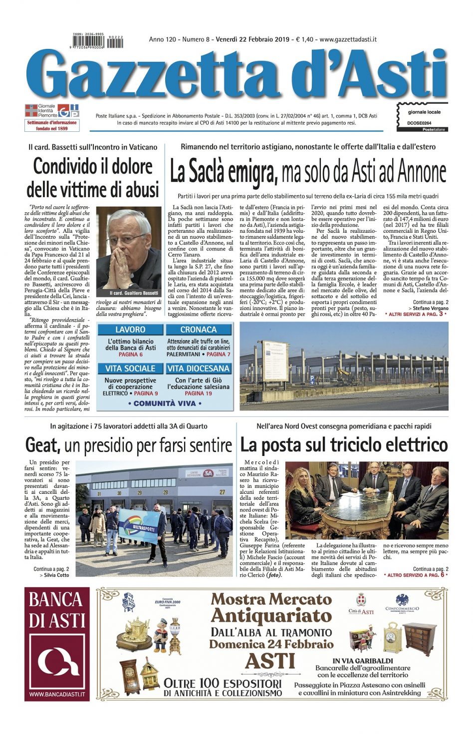 Prima pagina – 22 febbraio 2019