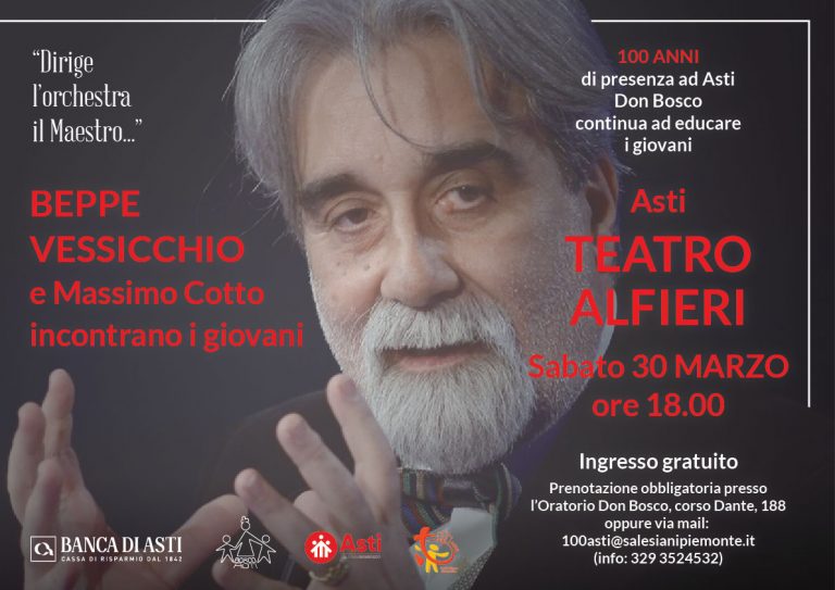 Beppe Vessicchio all’Alfieri di Asti per i 100 anni della presenza salesiana in città