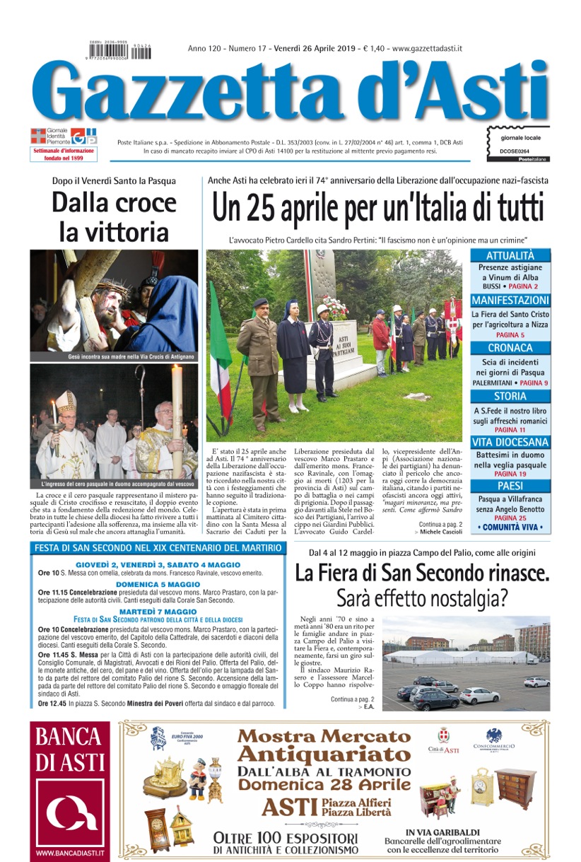 Prima pagina – 26 aprile 2019