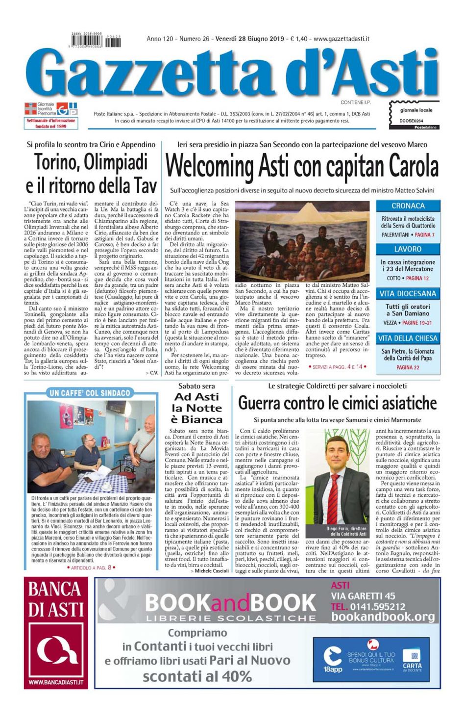 Prima pagina – 28 giugno 2019