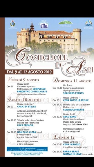 Festa estiva in paese a Costigliole d’Asti