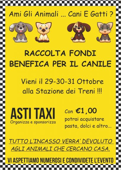 Raccolta fondi di Asti Taxi per il canile