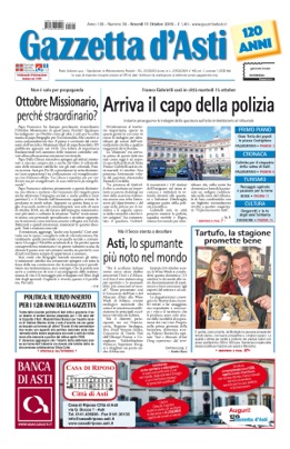 Prima pagina – 11 ottobre 2019