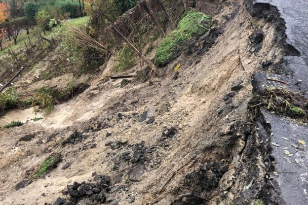 Maltempo, 19 strade dell’Astigiano chiuse per frane o sfondamenti