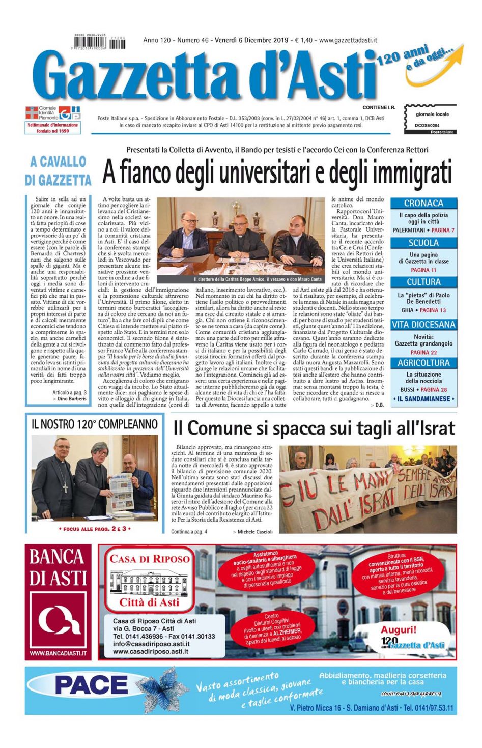 Prima pagina – 6 dicembre 2019