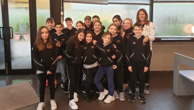 Gli atleti dello Junior Pentathlon Asti al frofeo Nuotatori Rivarolesi