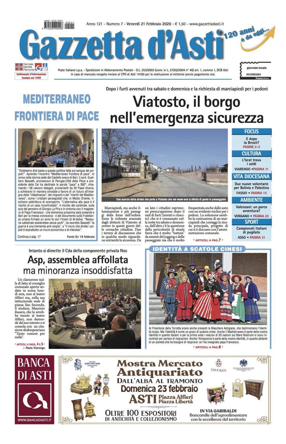 Prima pagina – 21 febbraio 2020