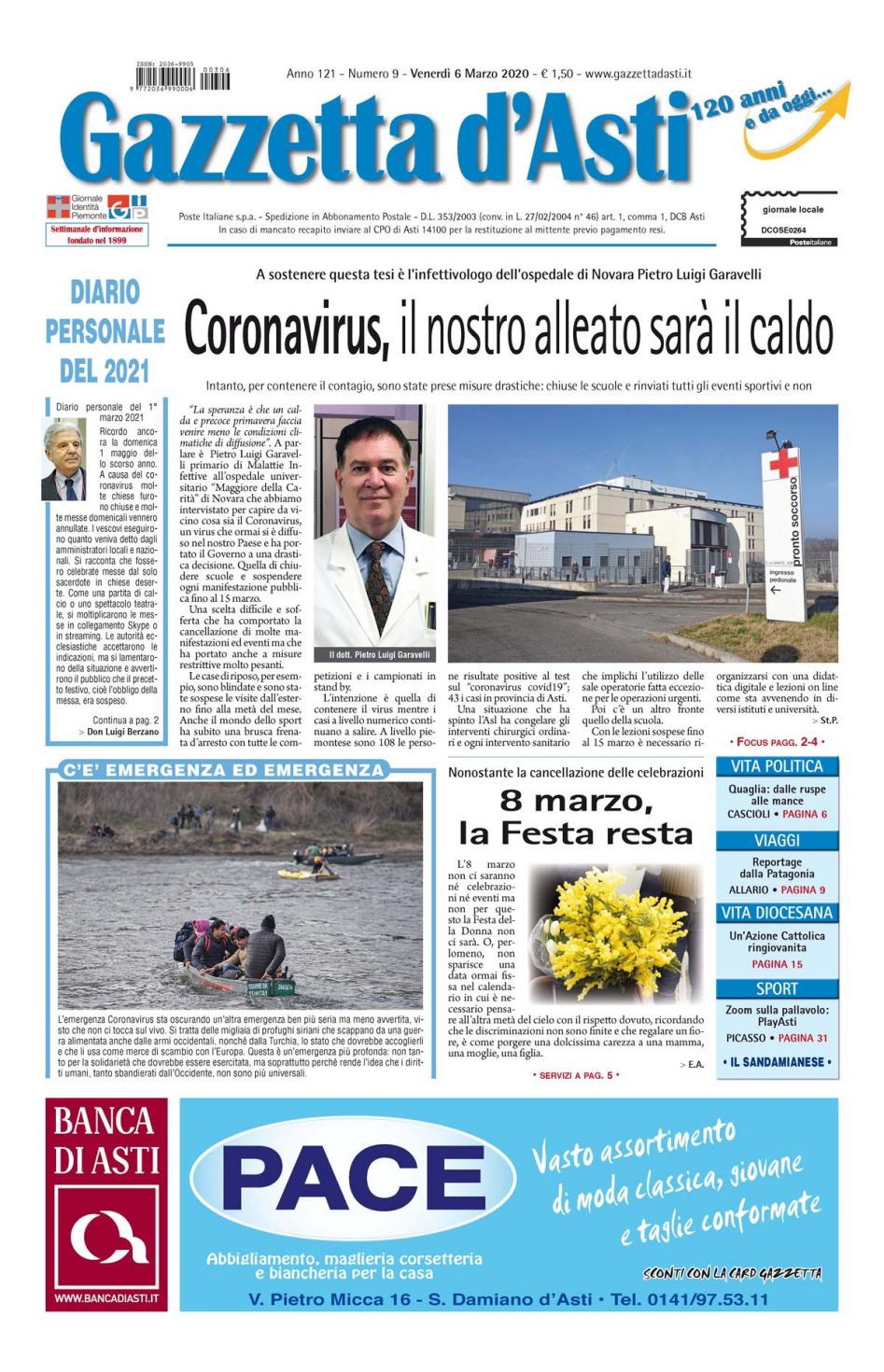 Prima pagina – venerdì 6 marzo 2020