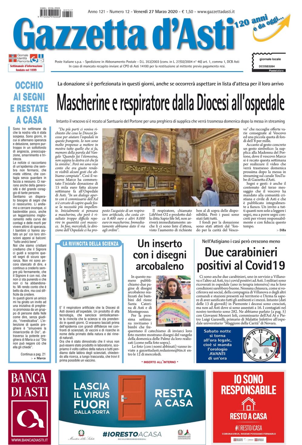 Prima pagina – 27 marzo 2020