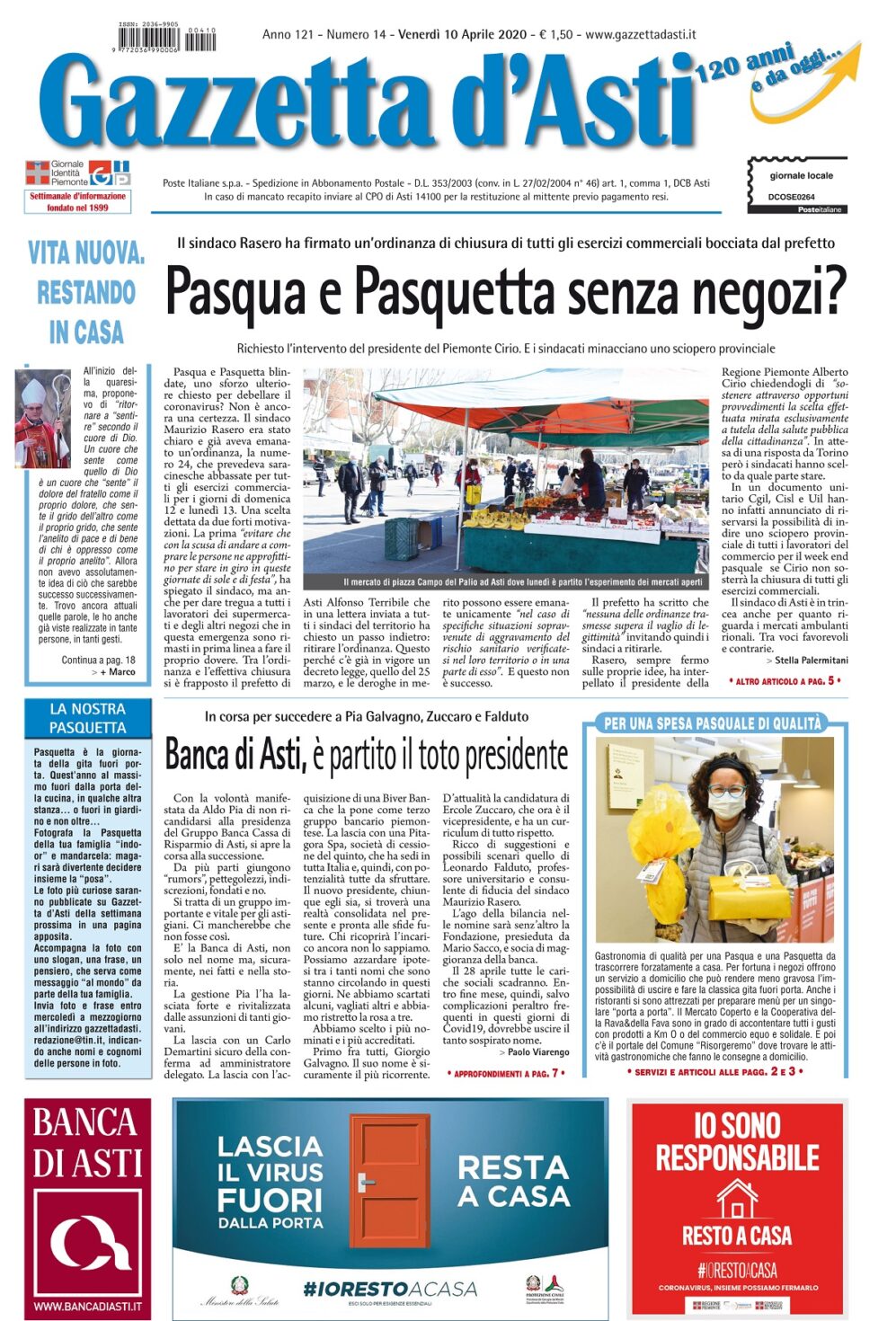 Prima pagina – 10 aprile 2020