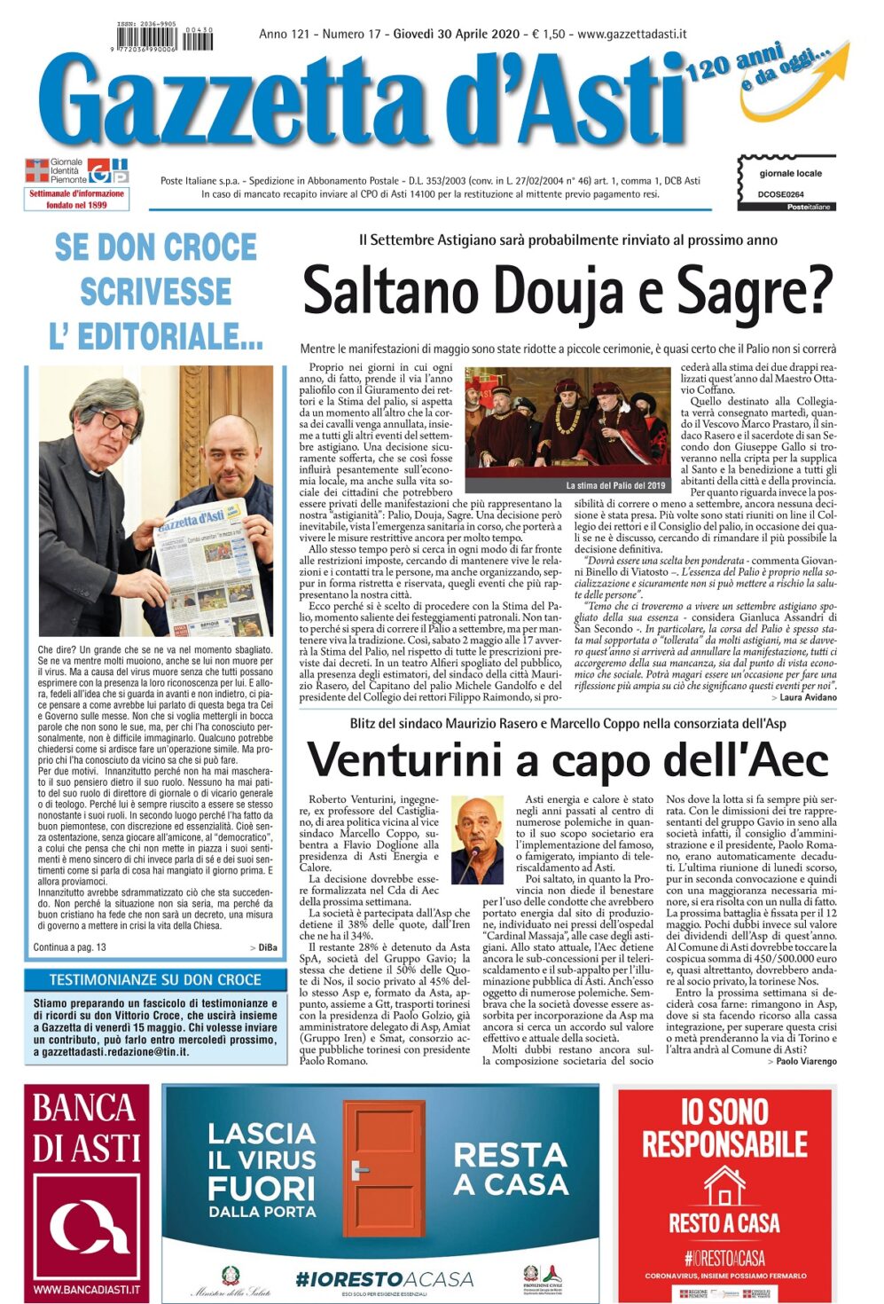 Prima pagina – 30 aprile 2020