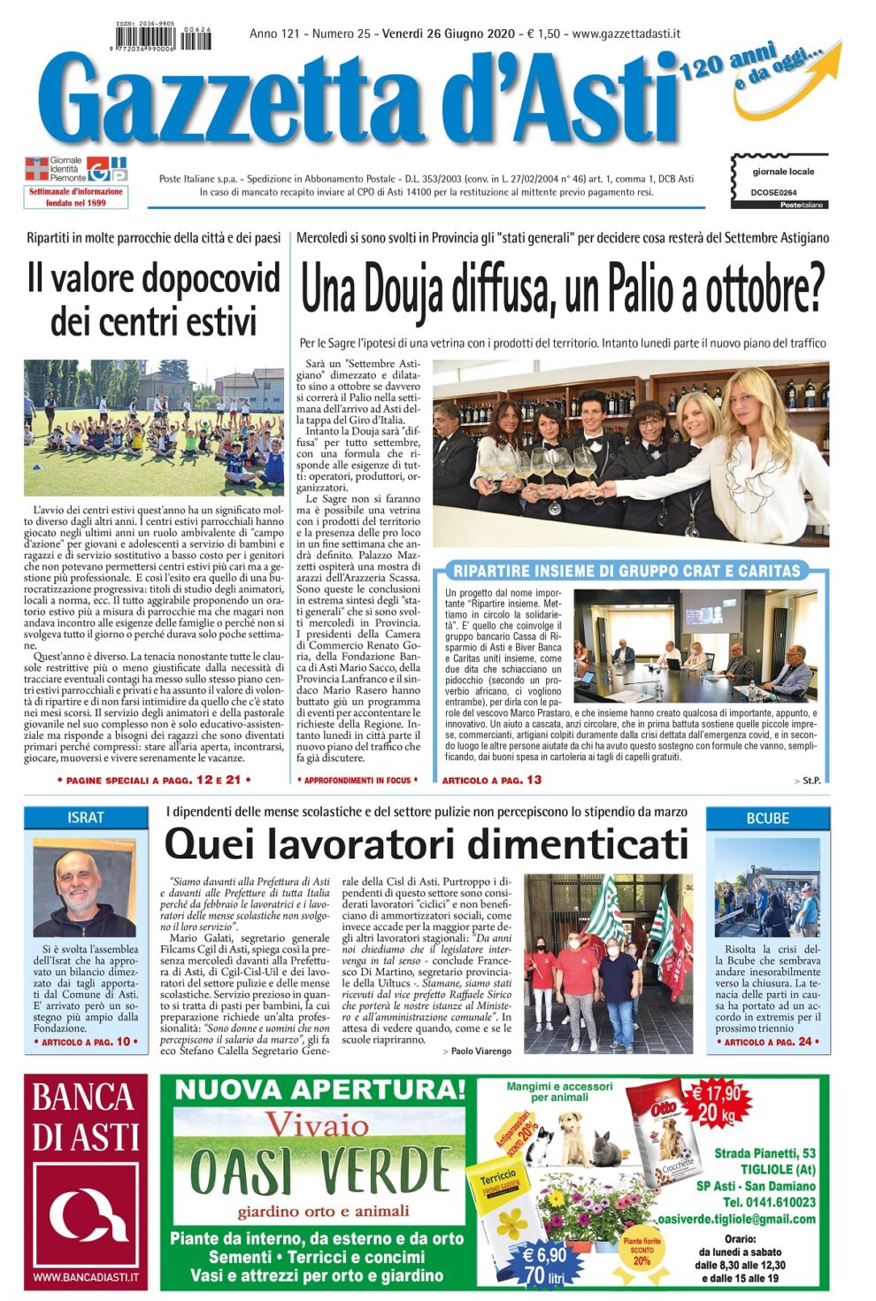 Prima pagina – 26 giugno 2020