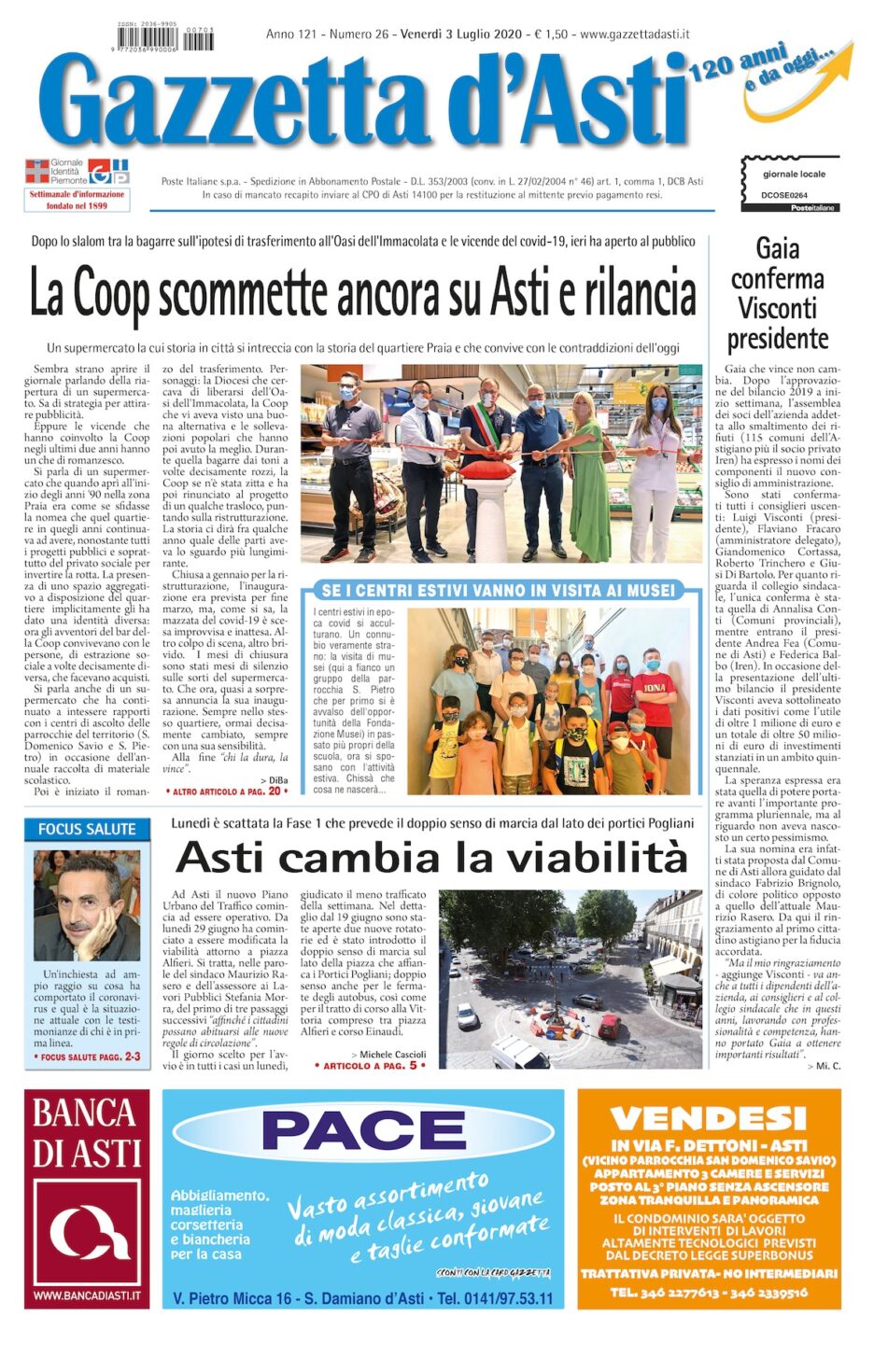 Prima pagina – 3 luglio 2020