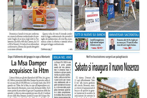 Prima pagina – 18 settembre 2020