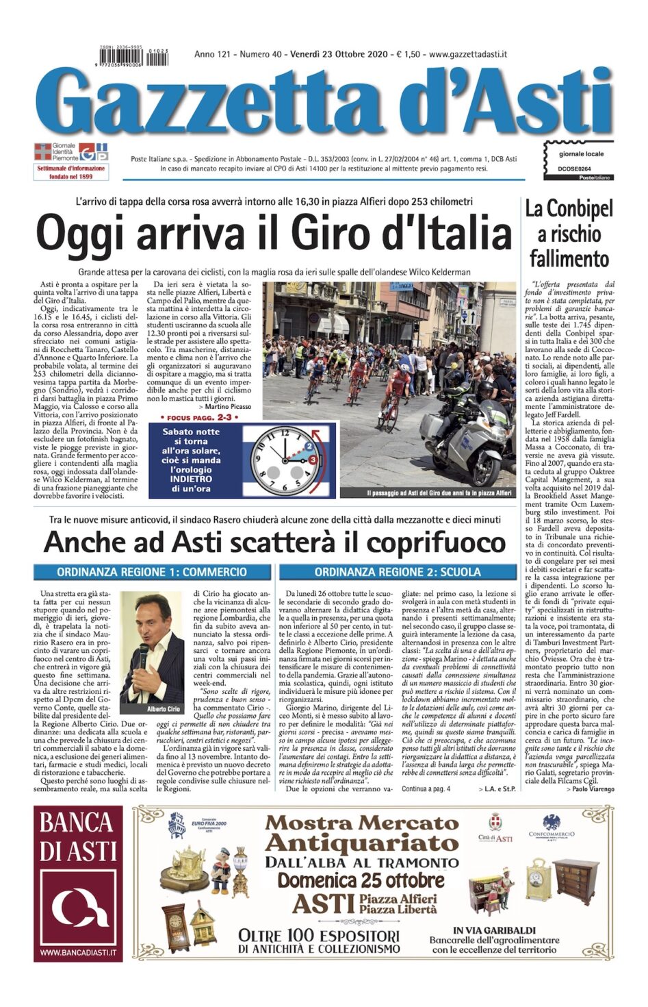 Prima pagina – 23 ottobre 2020