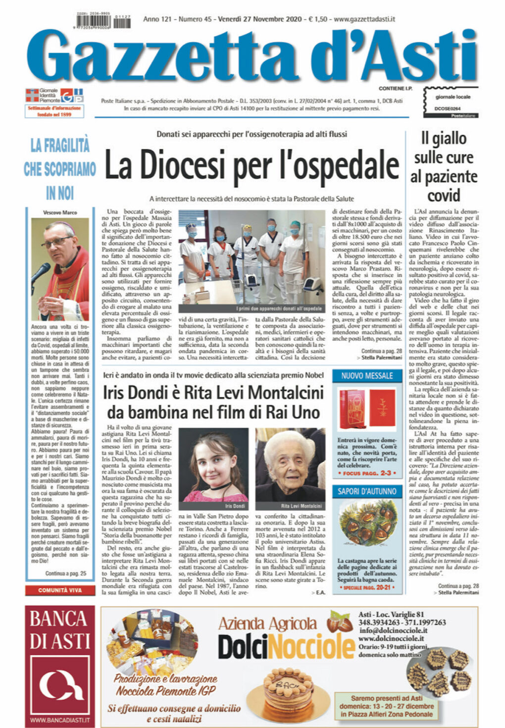 Prima pagina – 27 novembre 2020