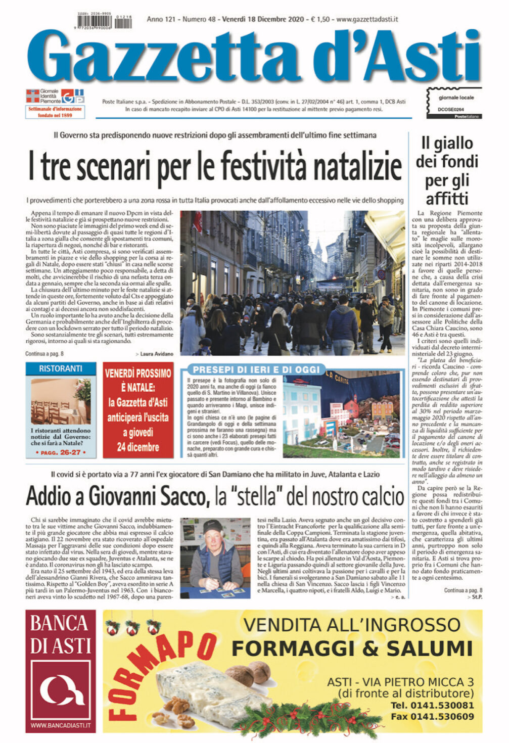 Prima pagina – 18 dicembre 2020