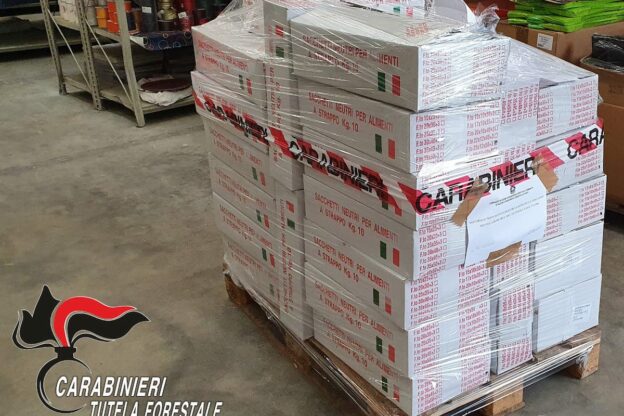Asti, i carabinieri forestali denunciano un commerciante per aver venduto borse di plastica irregolari