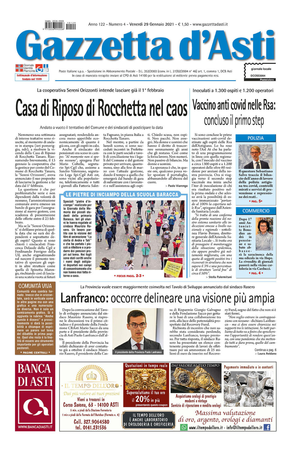 Prima pagina – 29 gennaio 2021