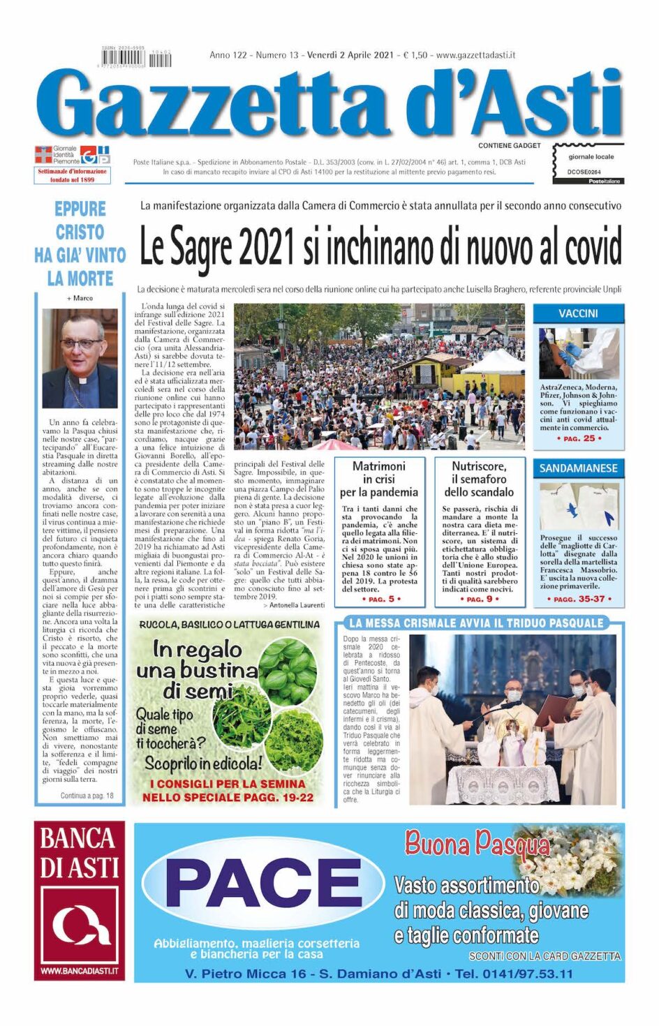Prima pagina – 2 aprile 2021