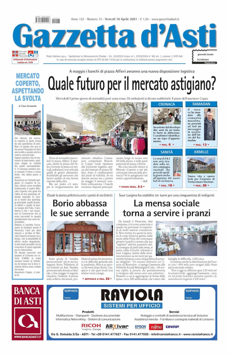 Prima pagina – 16 aprile 2021