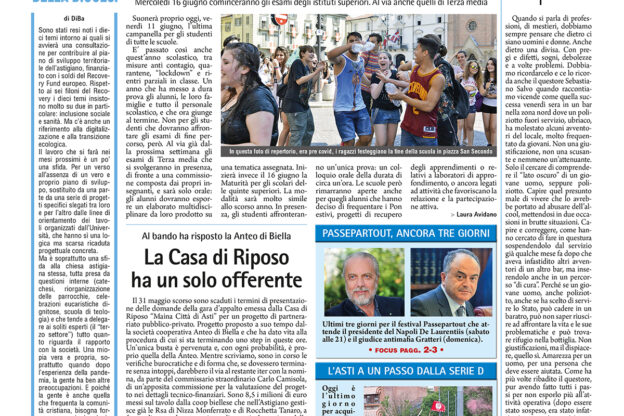 Prima pagina – 11 giugno 2021