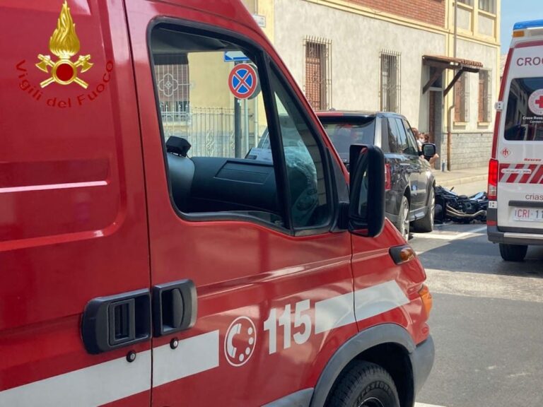 Asti, motociclista ferito in via Sant’Evasio